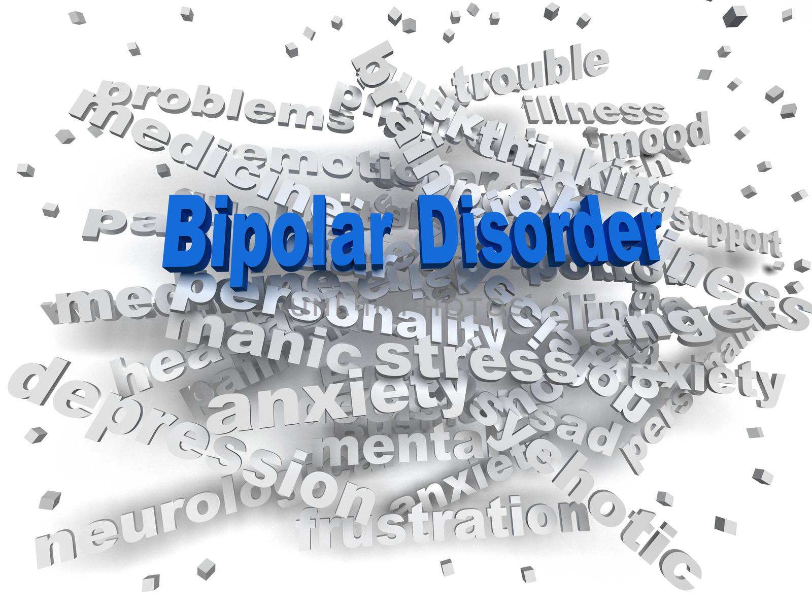 3d image Bipolar disorder issues concept word cloud background by dacasdo