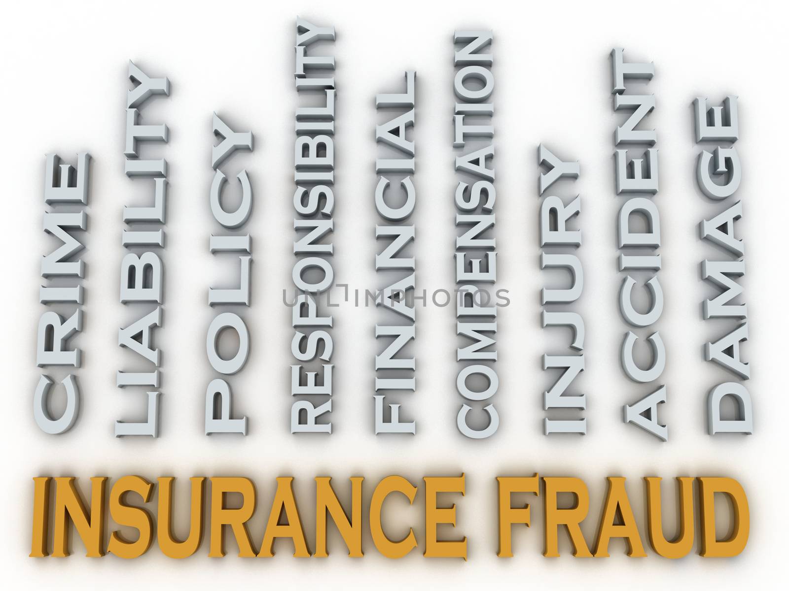 3d image Insurance fraud issues concept word cloud background by dacasdo