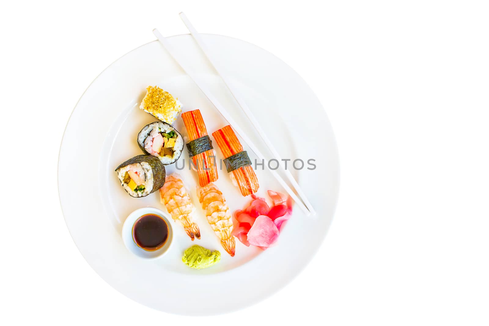 Isolate sushi set in white background