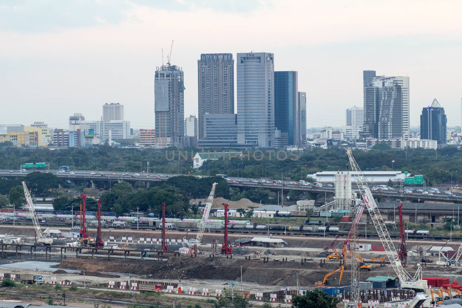 construction site in bangkok by kritsada1992