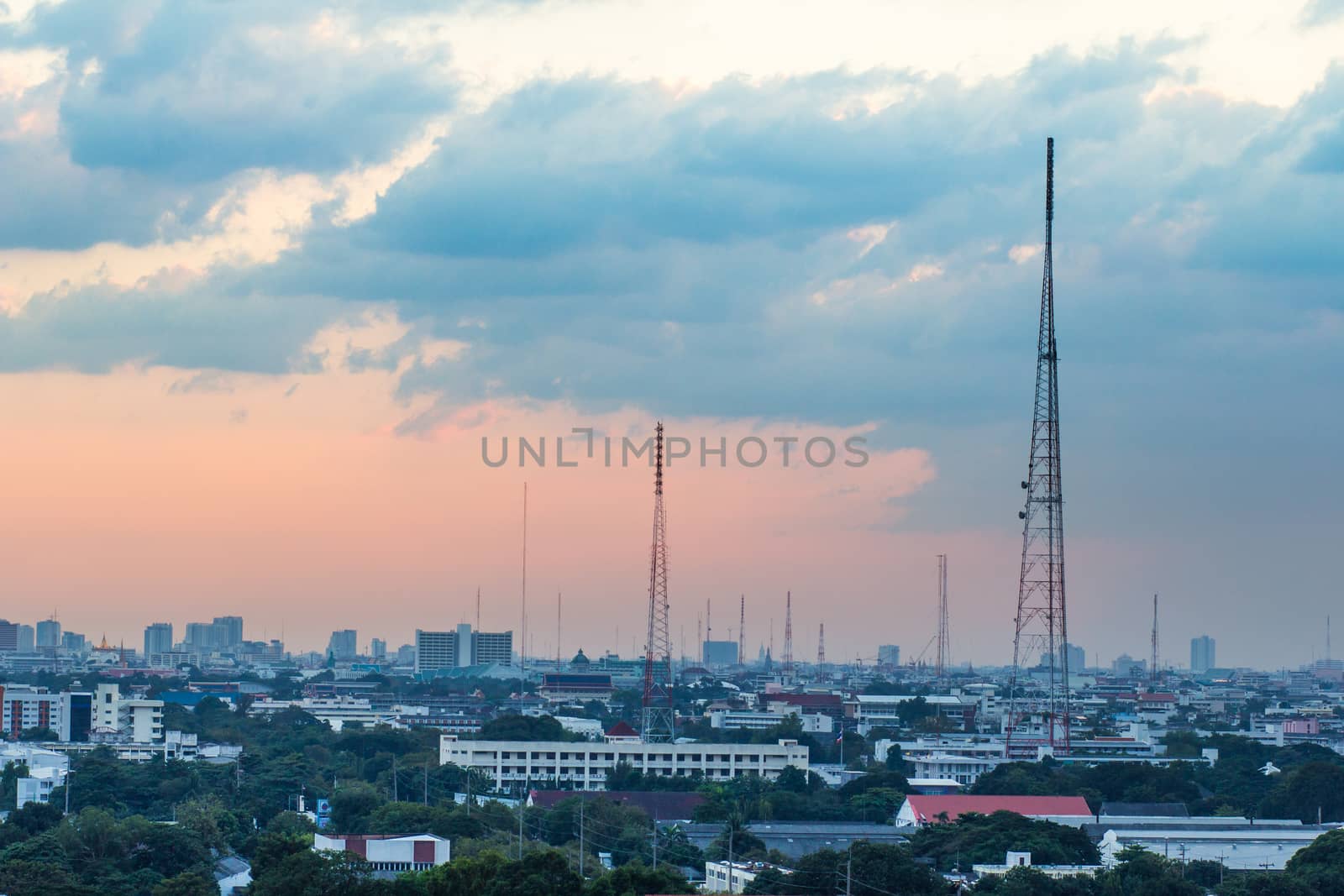 Sunset over Lower Bangkok