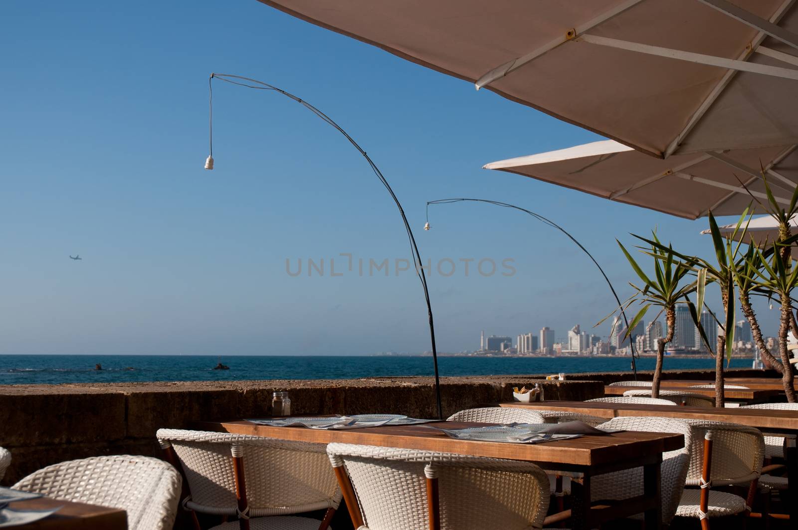 The restaurant on the port Jaffa . by LarisaP