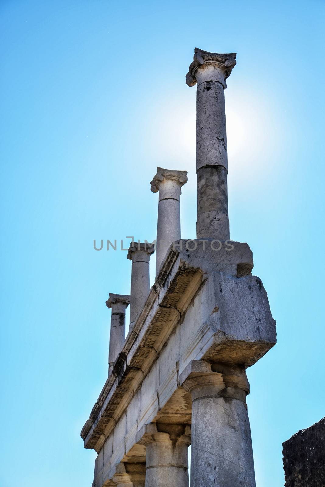 Roman archeologic ruins of the lost city of  Pompeii,  Italy