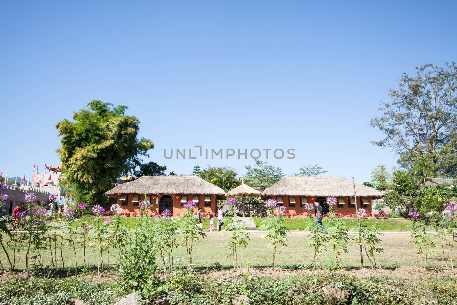 House made of clay at Santichon village in Pai, Mae Hong Son, Thailand