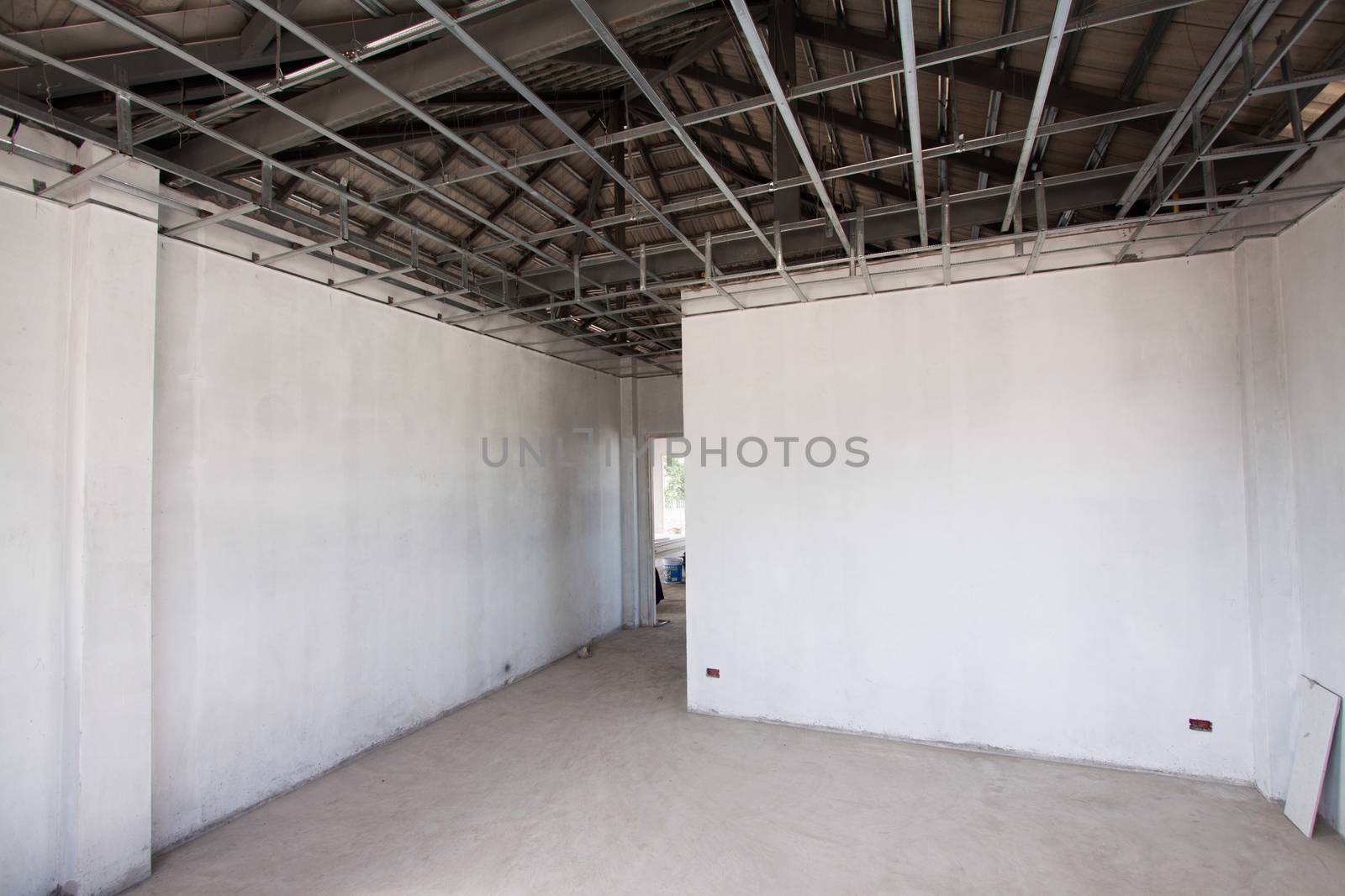 Interior of a room under construction