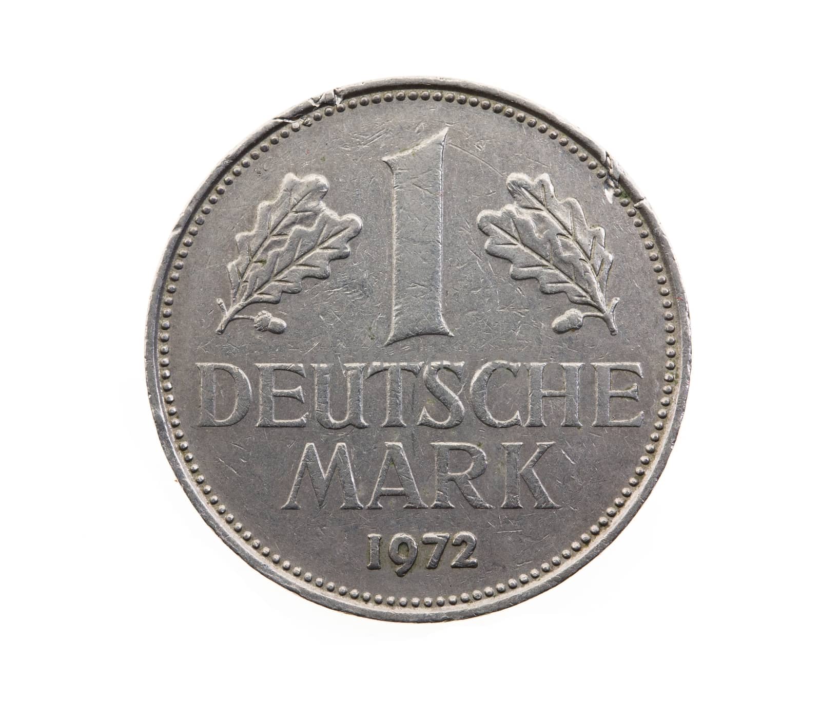 old German coin-mark. isolated on white