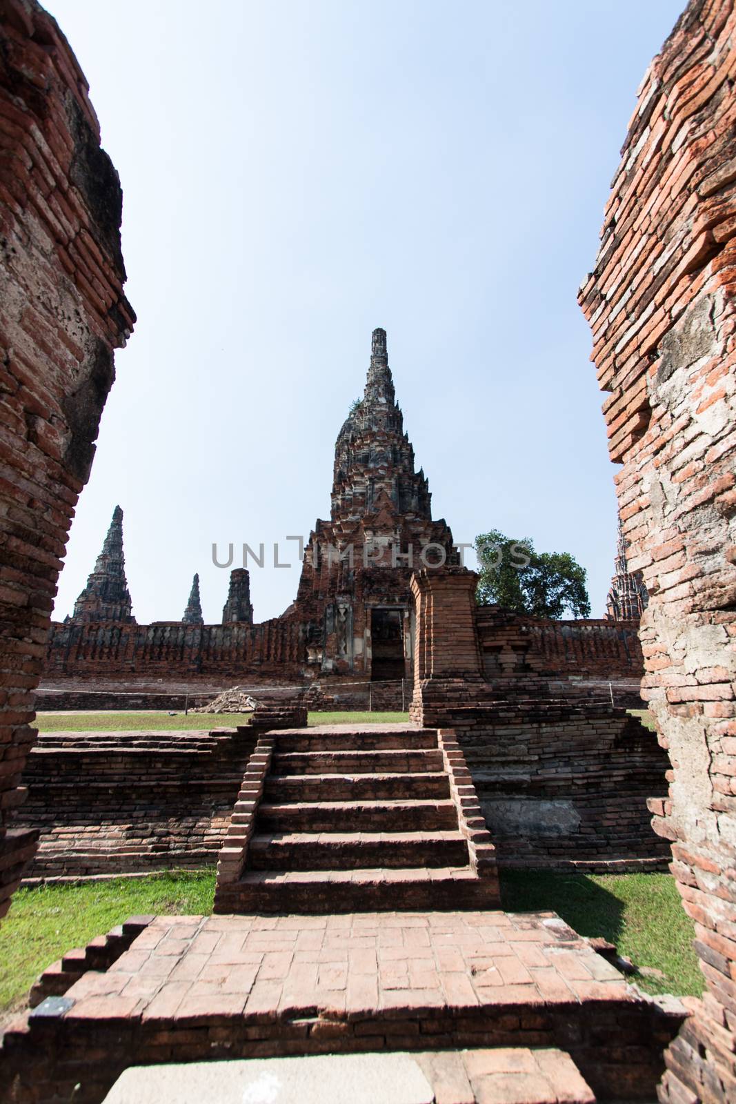 Temple Wat Chaiwatthanaram at Ayutthaya Thailand  by kritsada1992