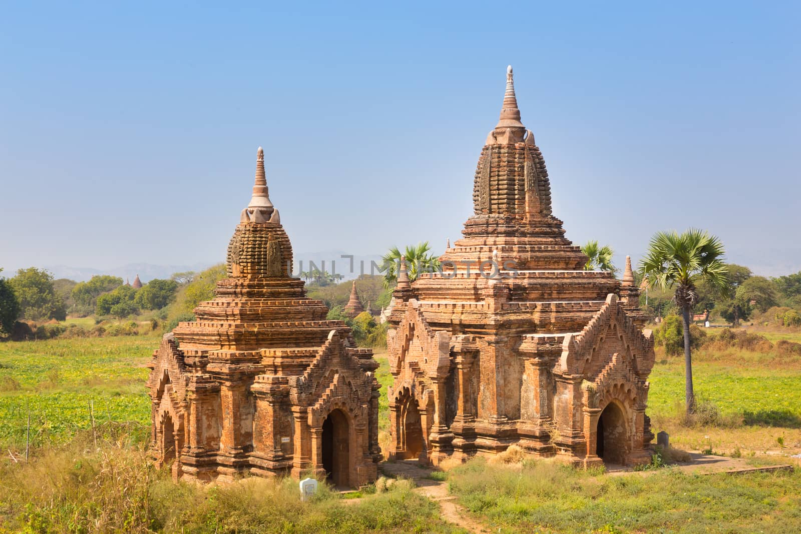 Temples of Bagan an ancient city located in the Mandalay Region of Burma, Myanmar, Asia.