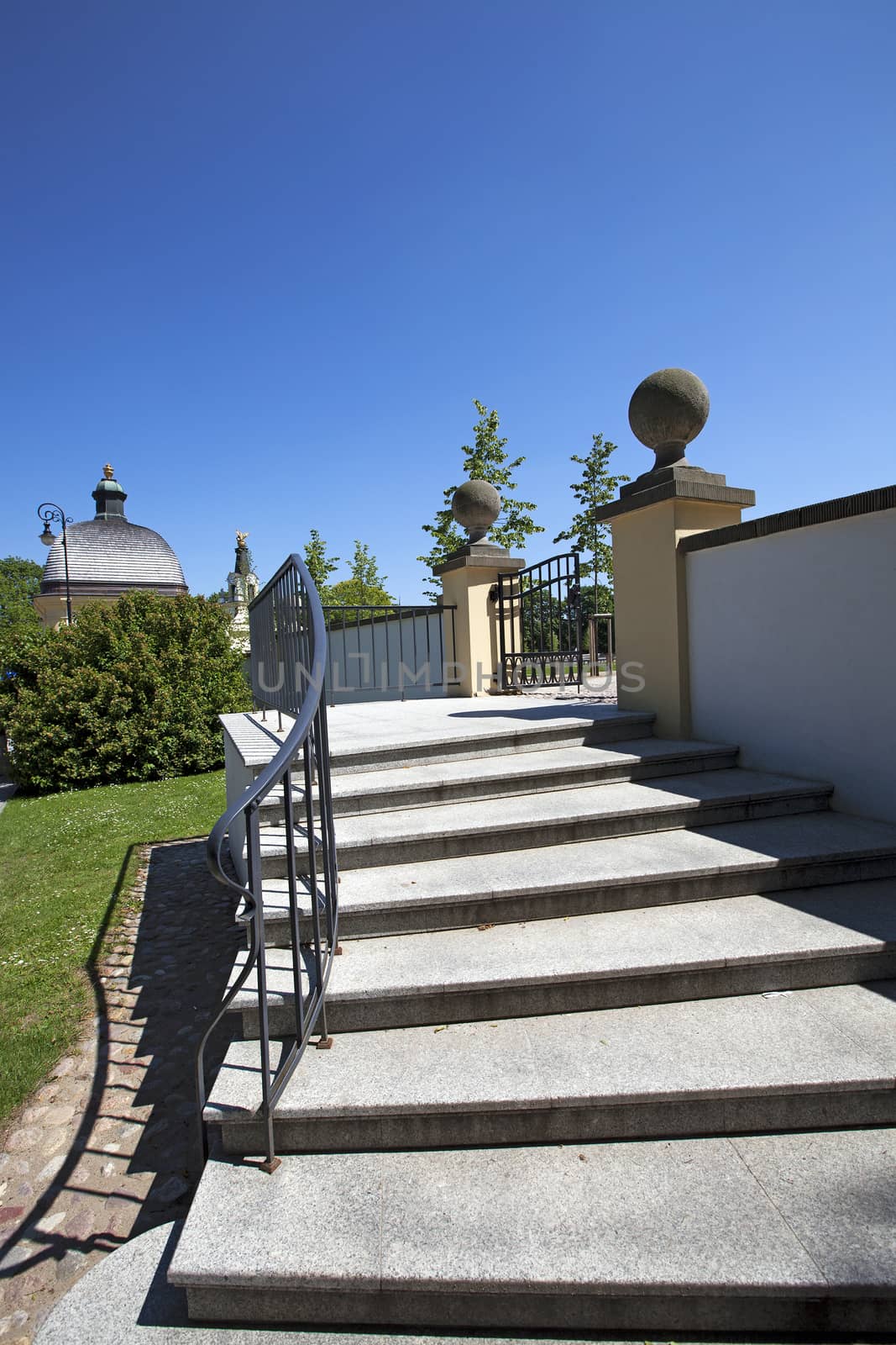  a stone ladder, the leader and the territory of the ancient building