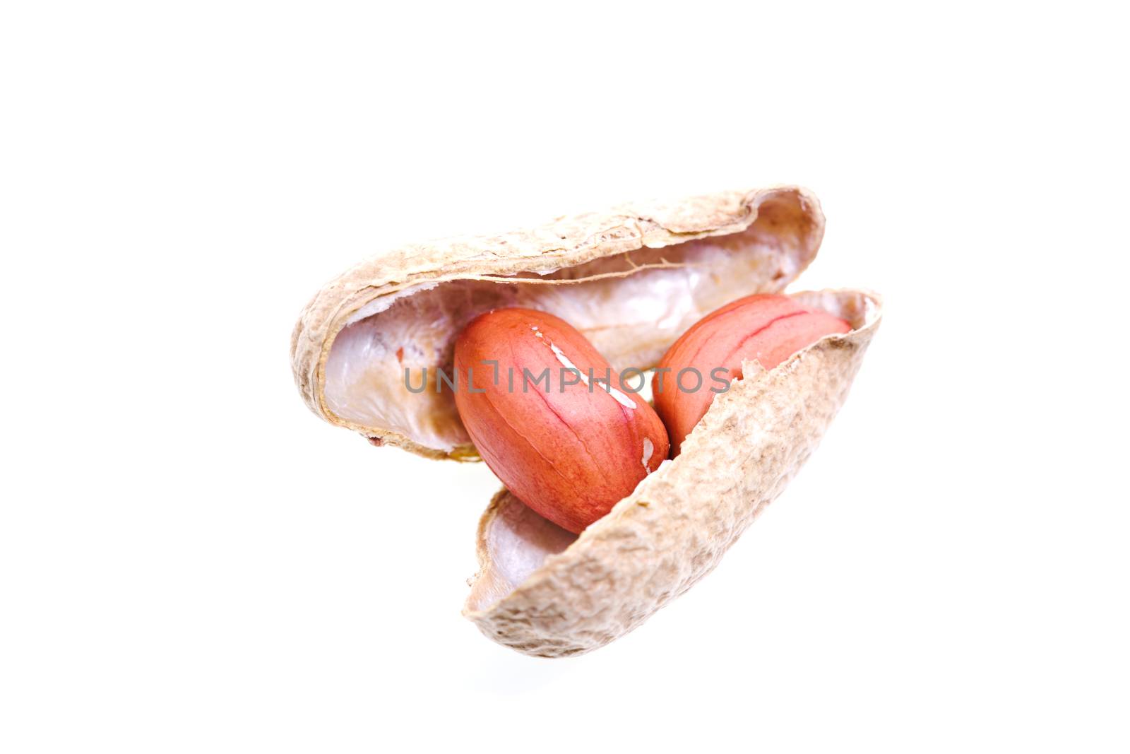 isolated on a white background broken peanuts
