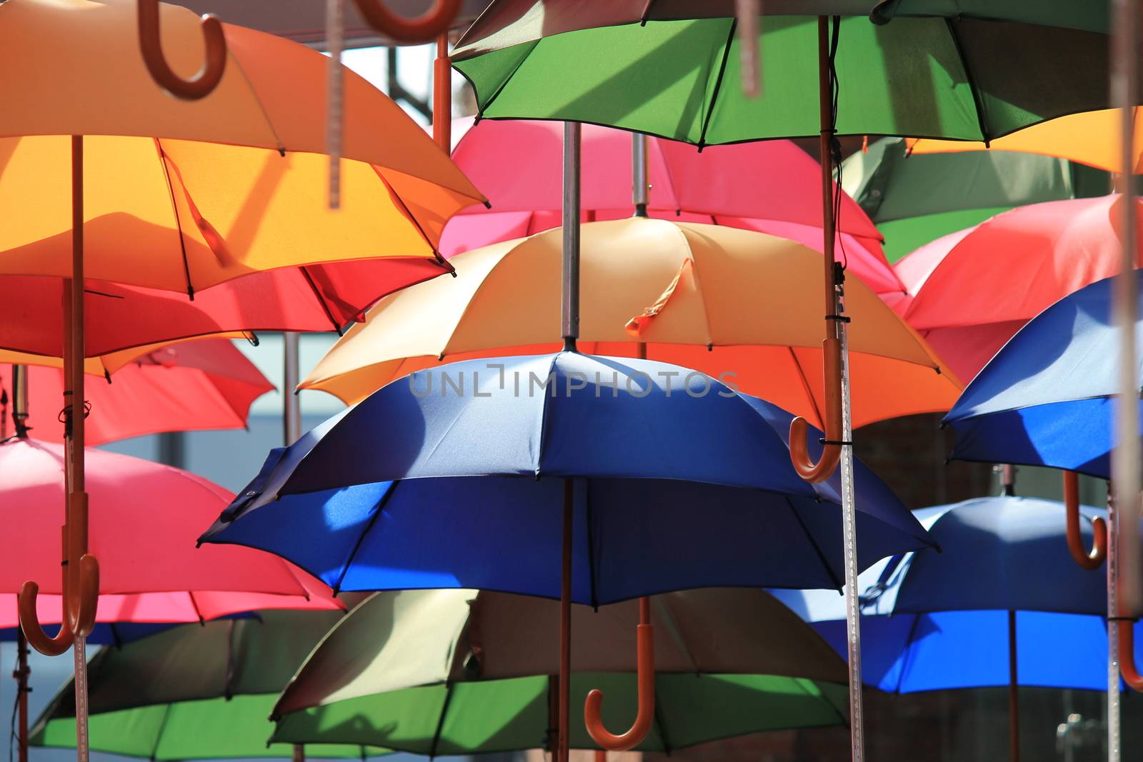 many umbrellas above hanging in air by cheekylorns