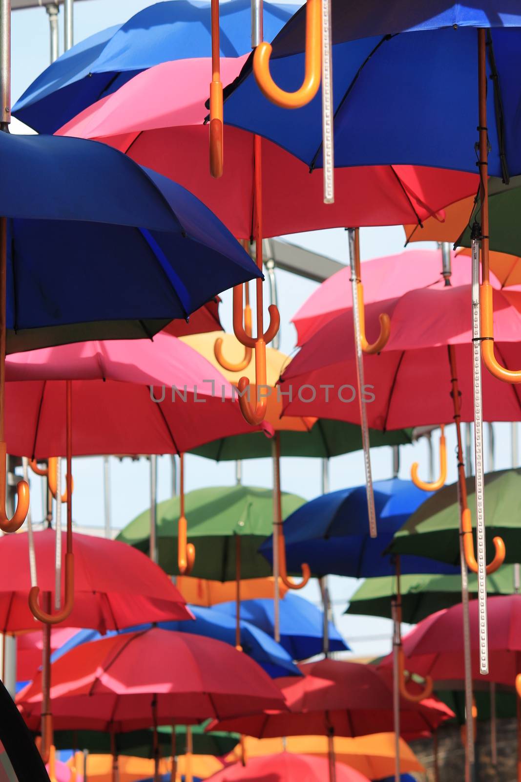 many umbrellas above hanging in air by cheekylorns