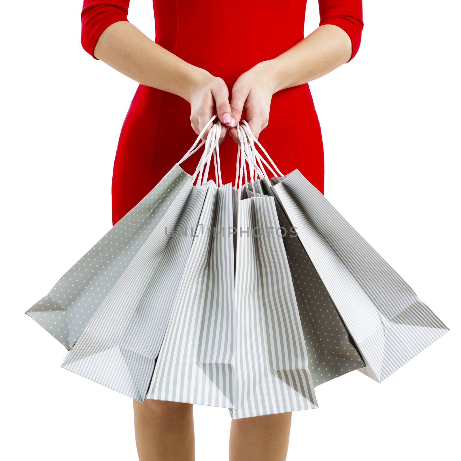 Woman with shopping bags by Iko