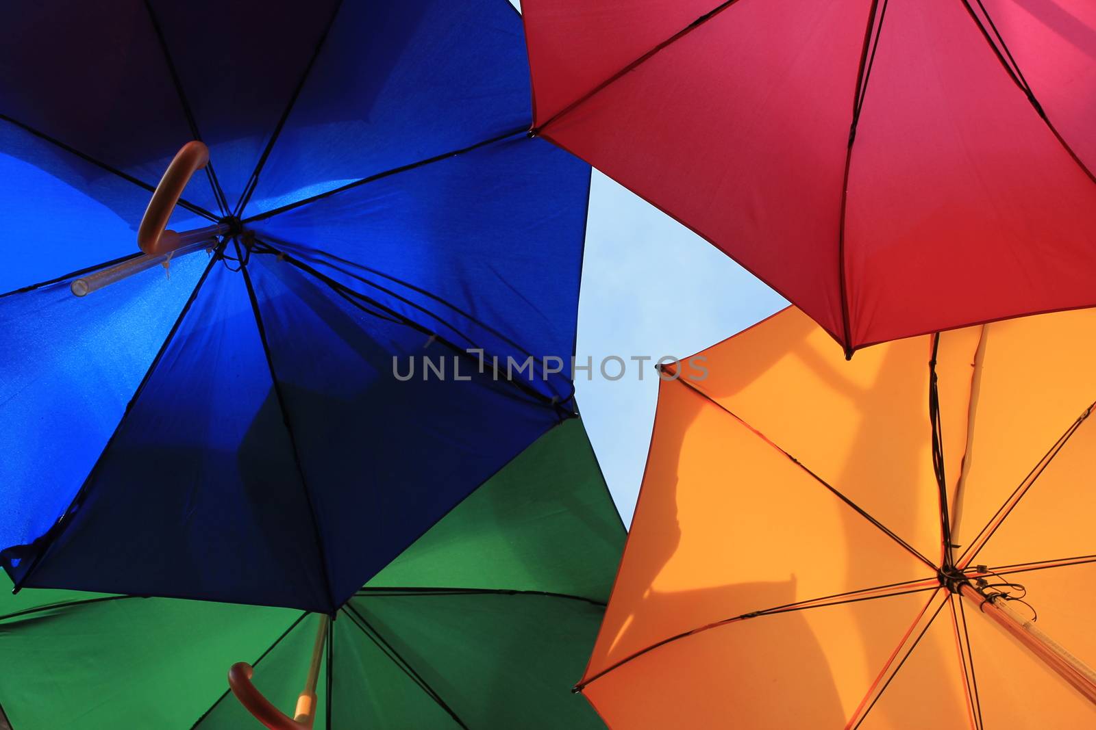 many umbrellas above hanging in air by cheekylorns