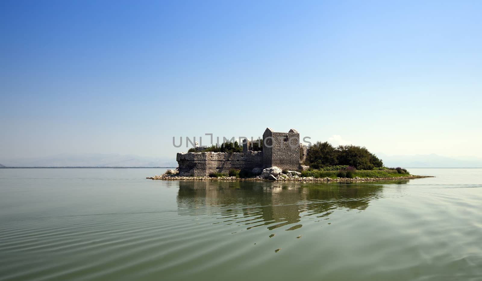  ruins of the old prison located on the lake Skadarsky, Montenegro