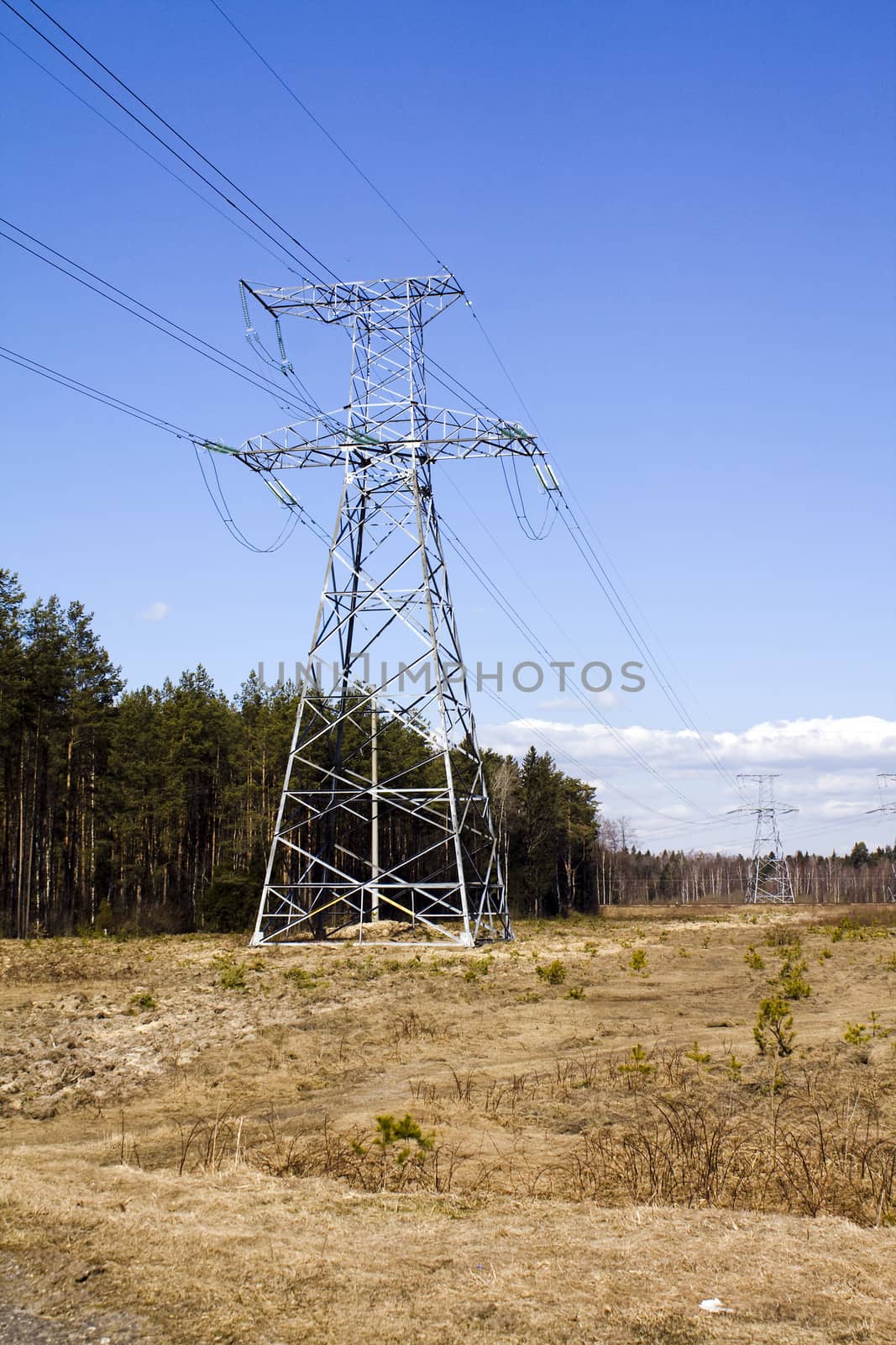 posts that handle high-voltage lines