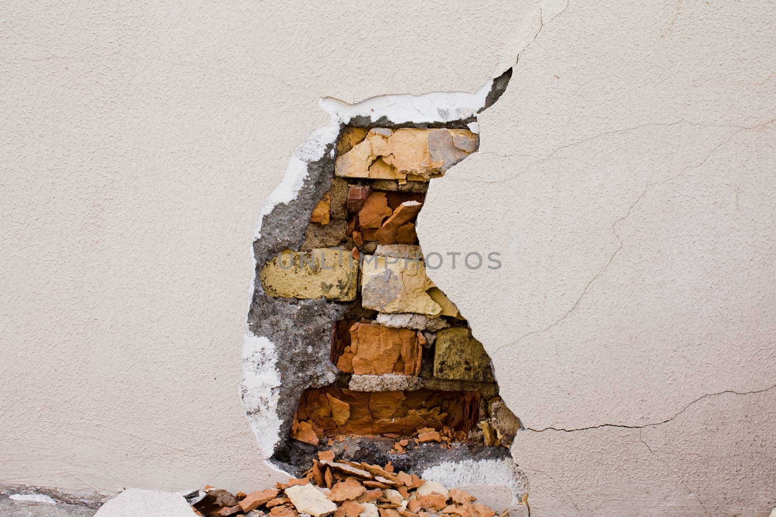   crack    wall. close up