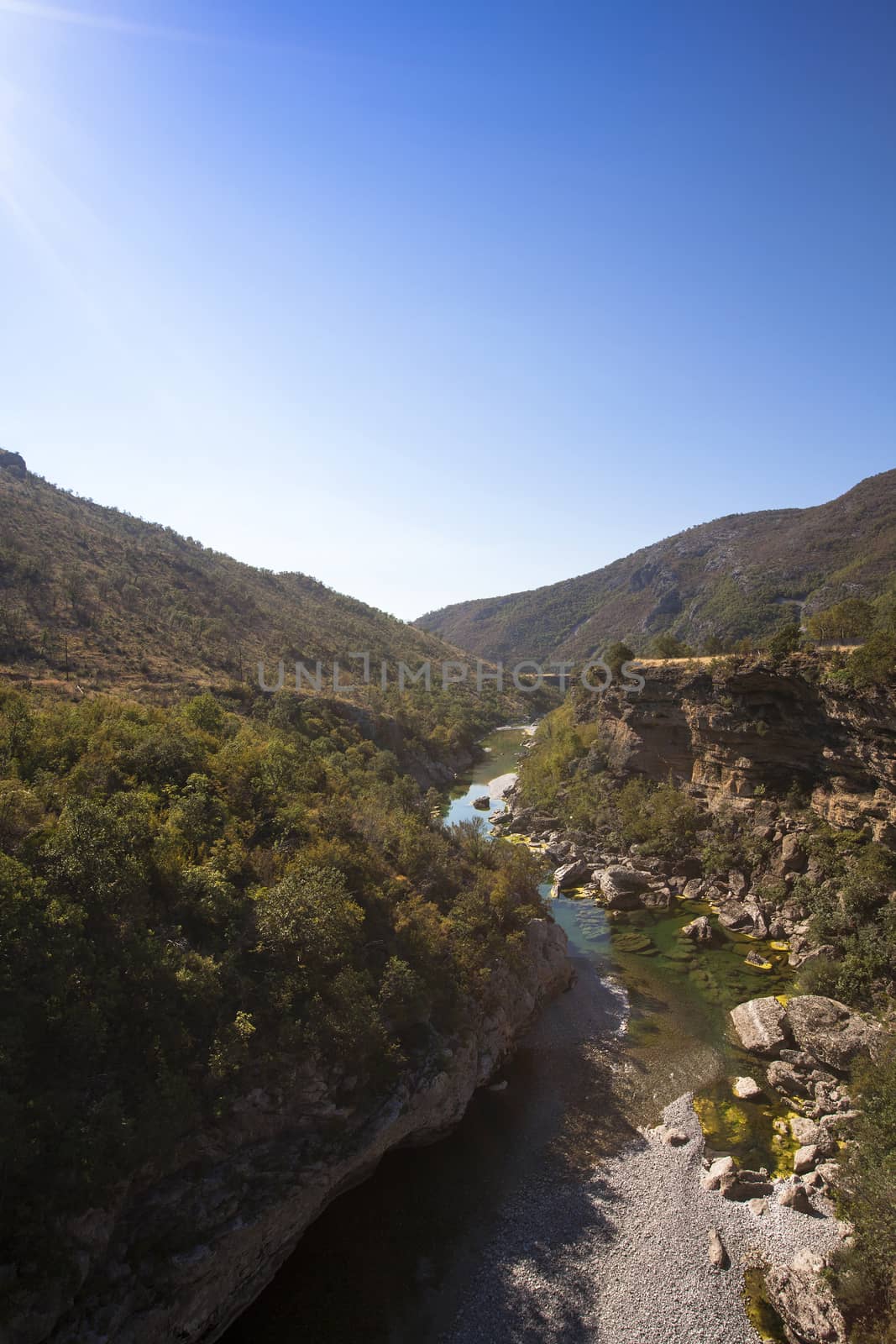  a canyon  located in the mountains of Montenegro.