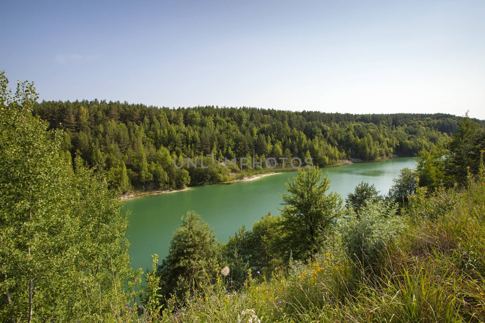 the artificial green lake, located in Belarus