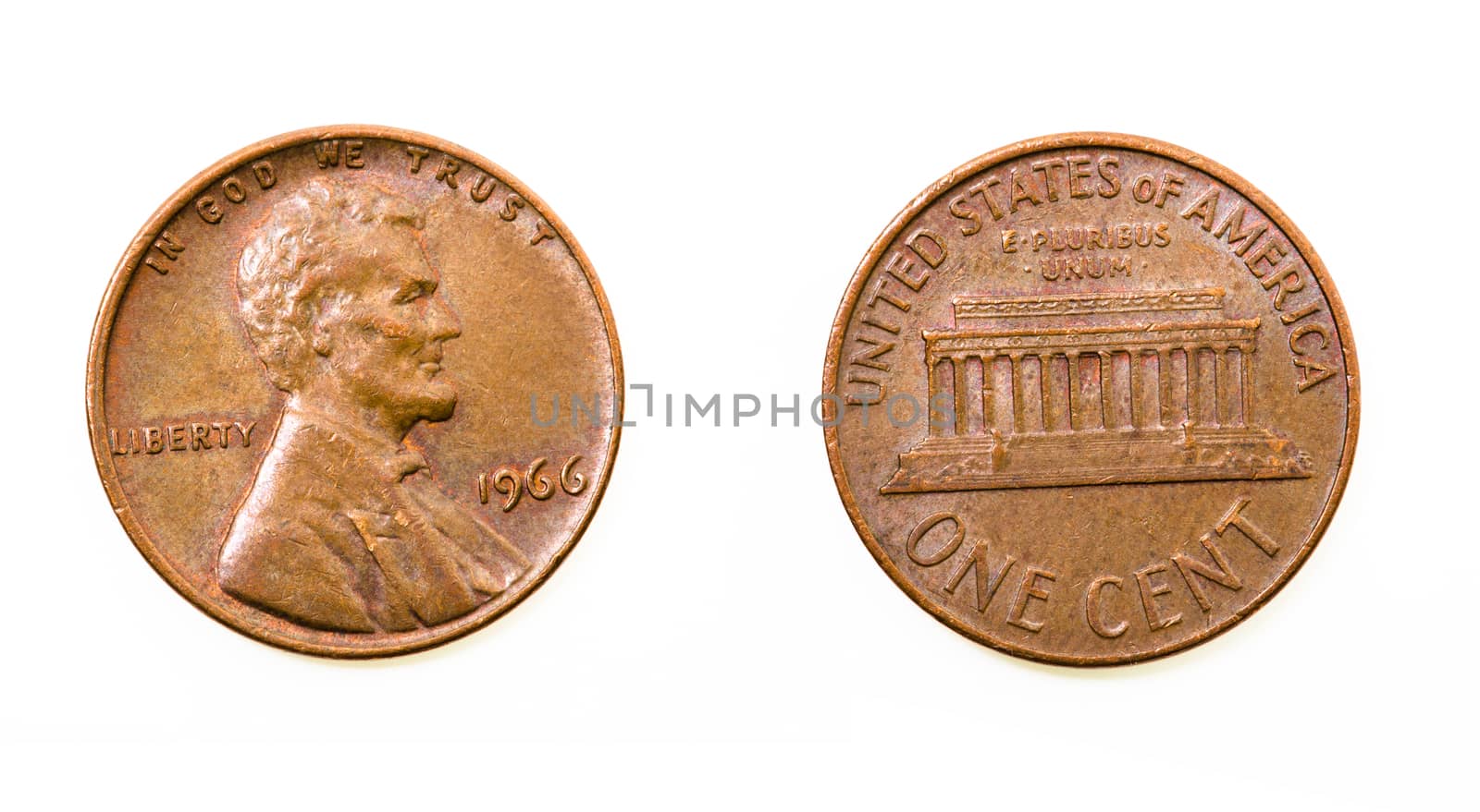 American coin photographed close-up