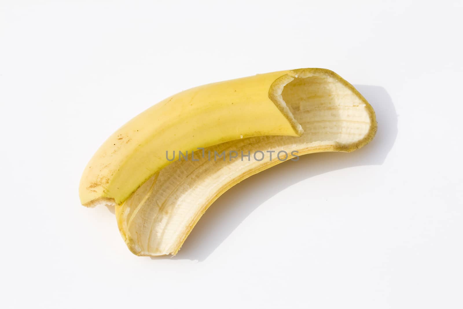 banana peel, photographed on a light background