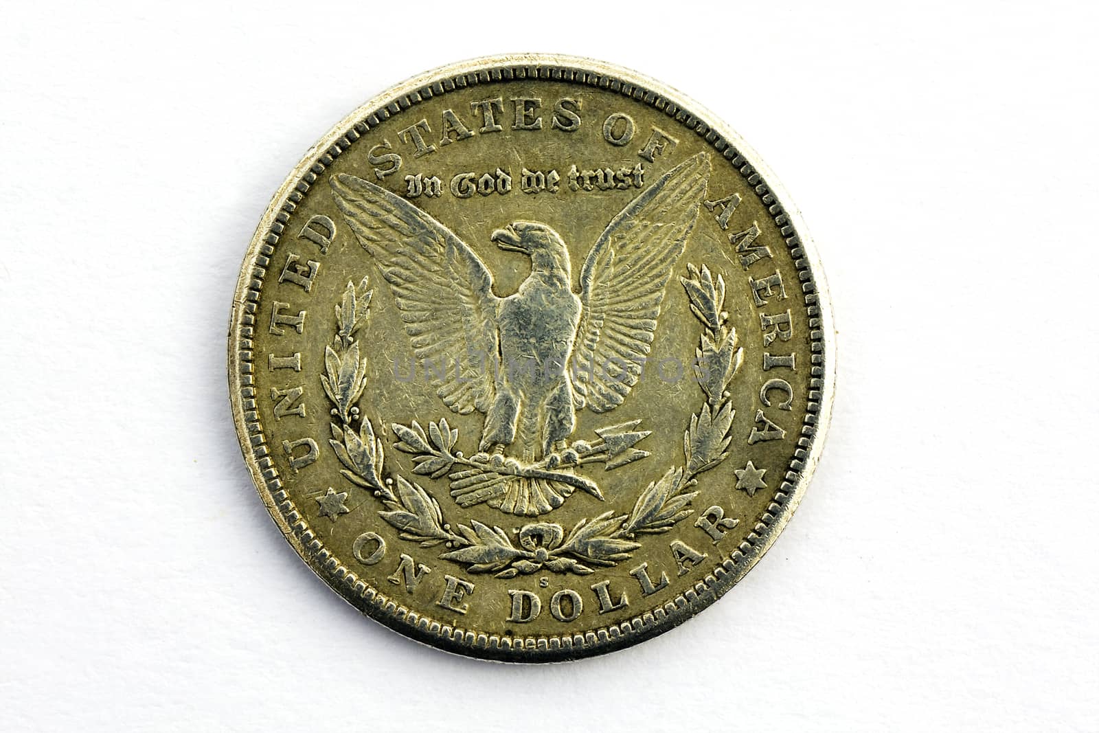 American coins, photographed in close-up
