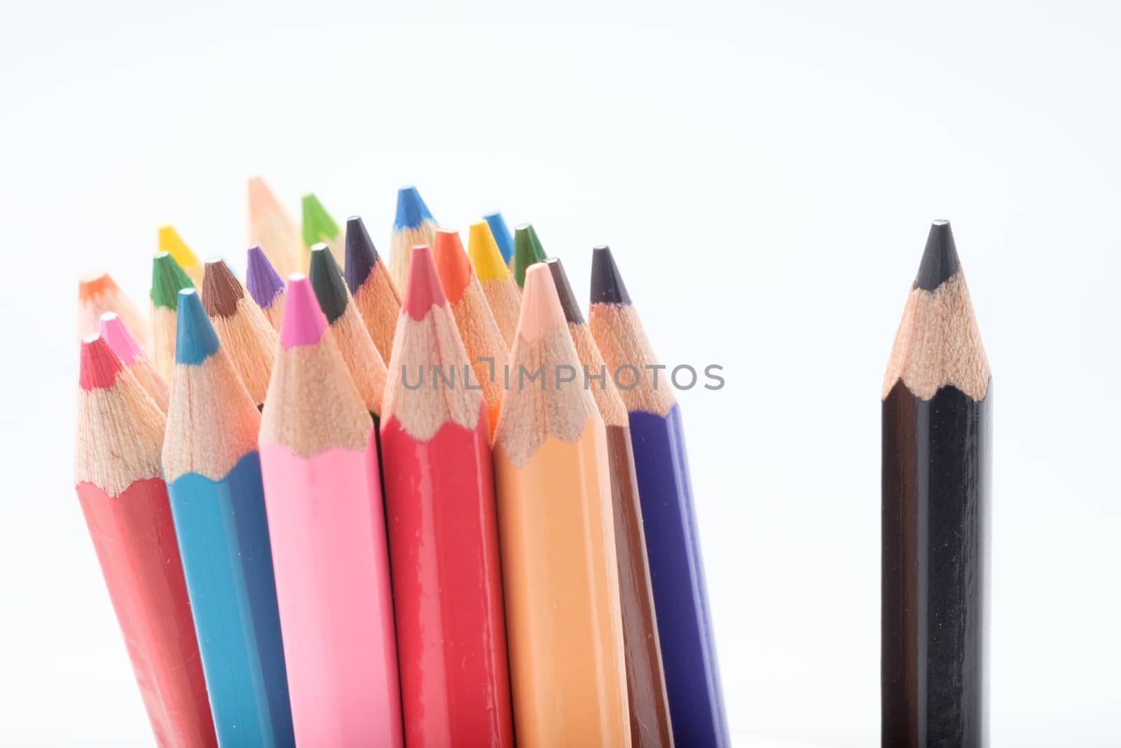 Colored pencils on white background by zneb076