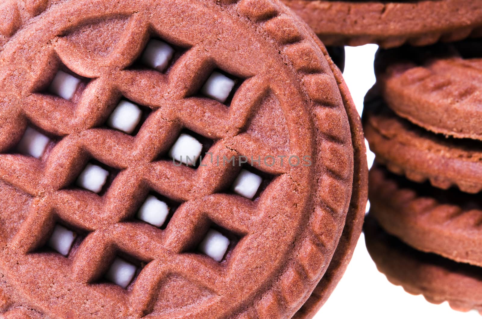 photographed close-up cookies. isolated on white