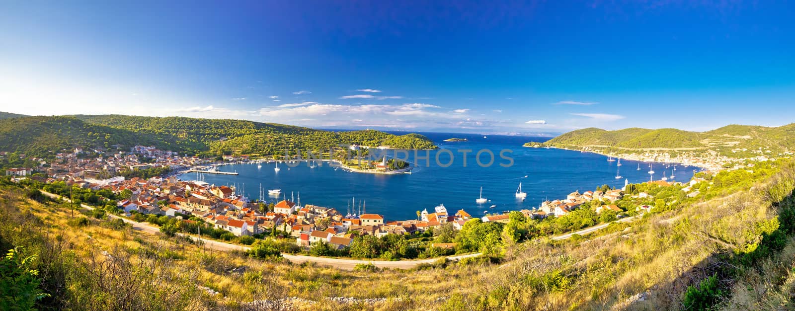 Town of Vis bay panorama, Dalmatia, Croatia