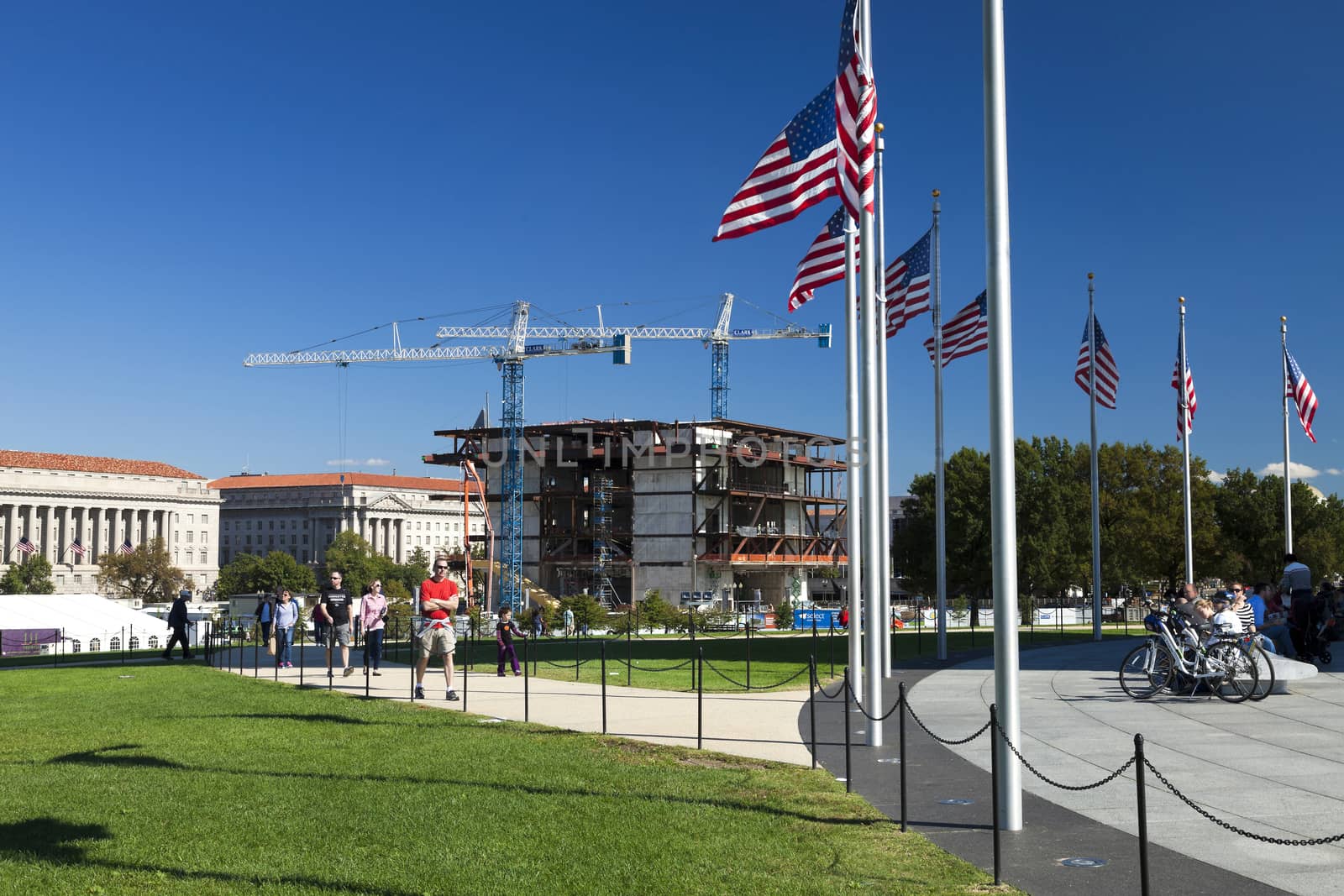 Washington D.C., USA - October 17, 2014: Scheduled to open in 2016, the Afro American Museum is under construction on the National Mall in Washington, D.C., USA