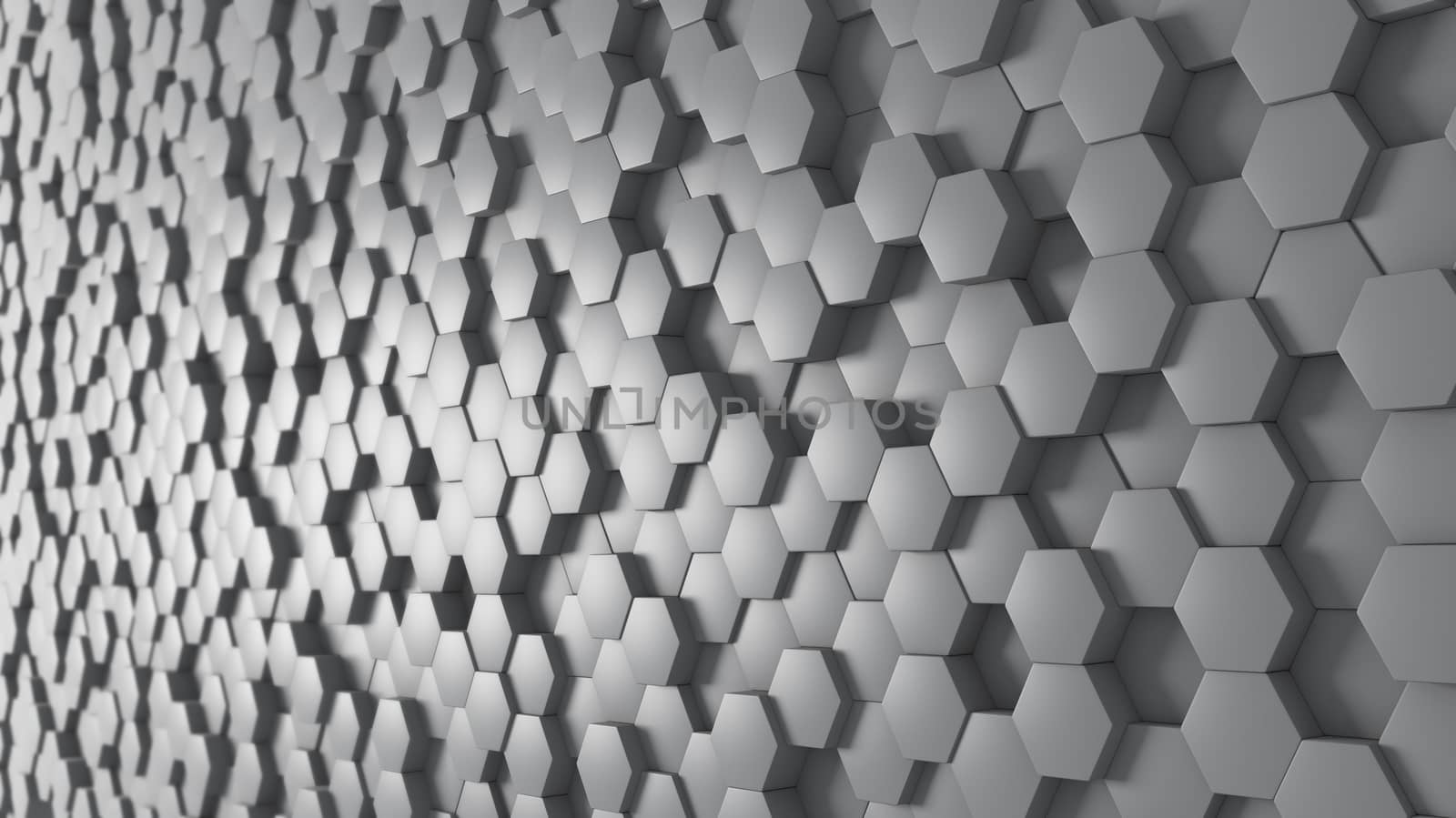 Abstract background with grey hexagons.