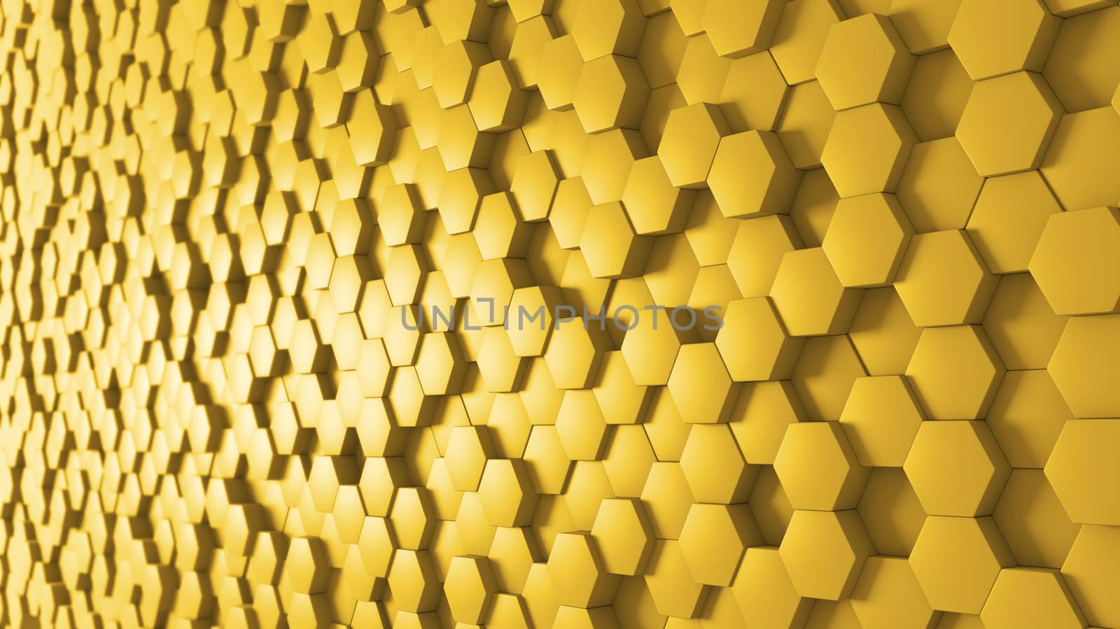 Abstract background with yellow hexagons.