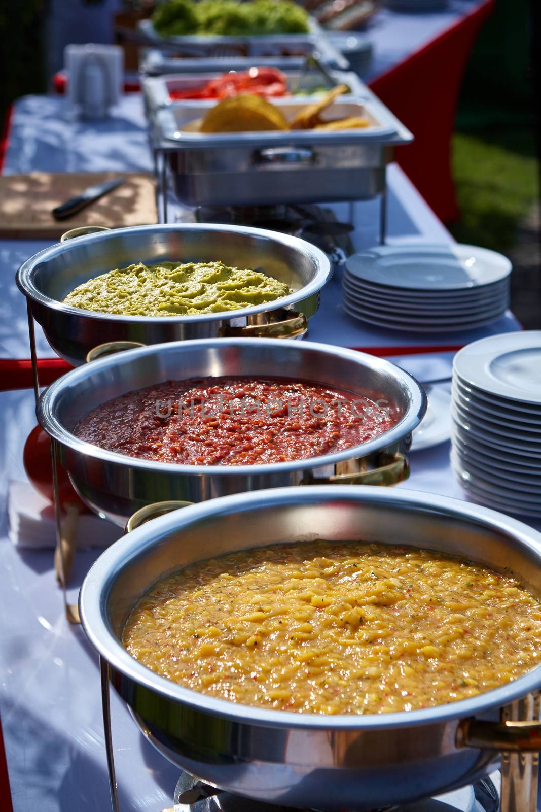 Stock image of traditional mexican food in street cafe