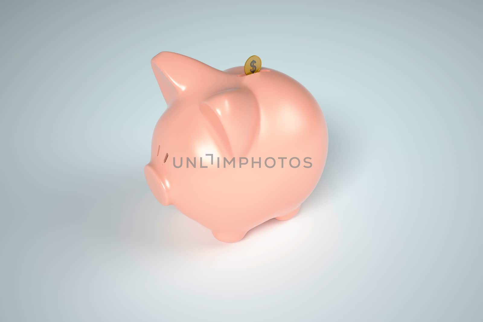 Isolated Piggy Bank on white background.
