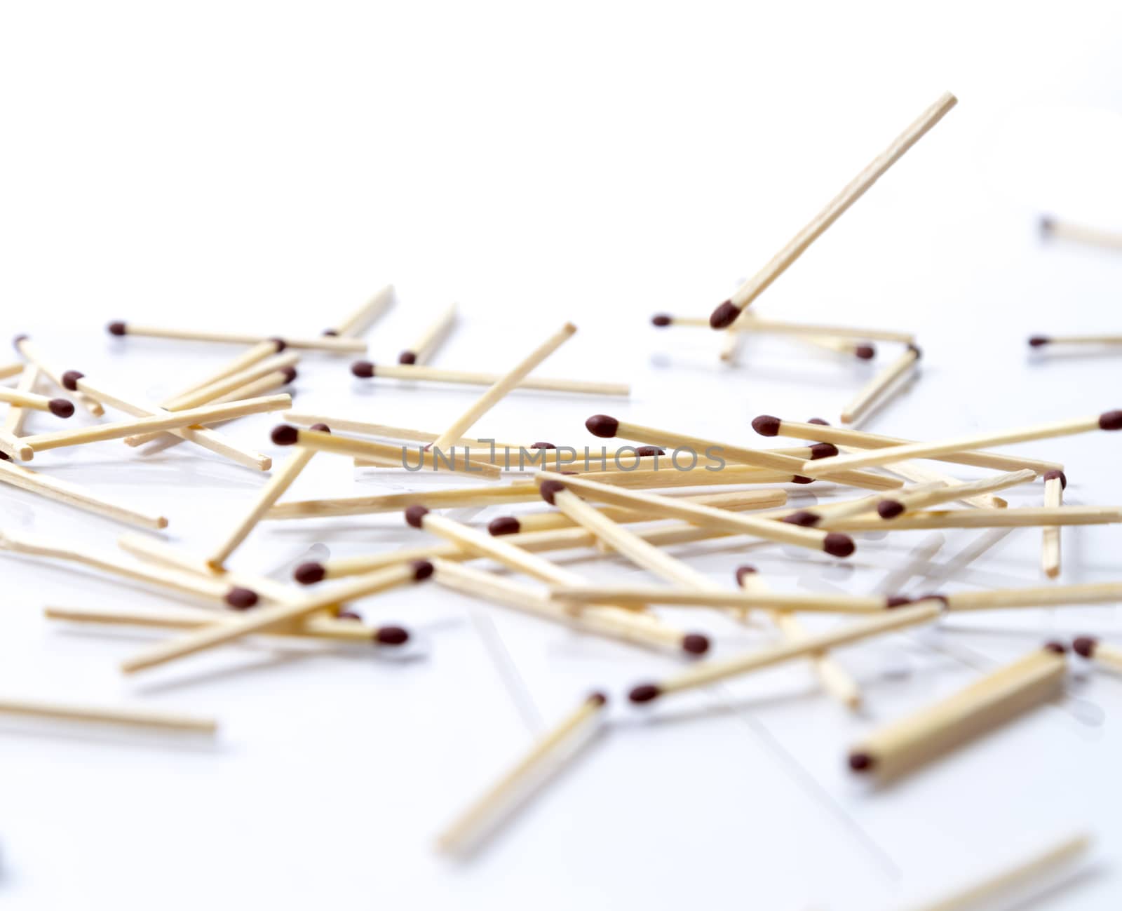 Matches Falling on White