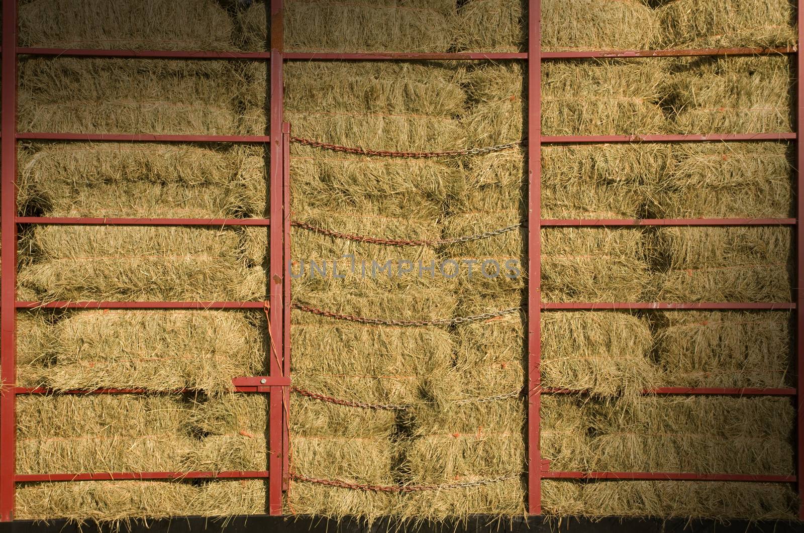 Hay bales piled within a cart by Balefire9