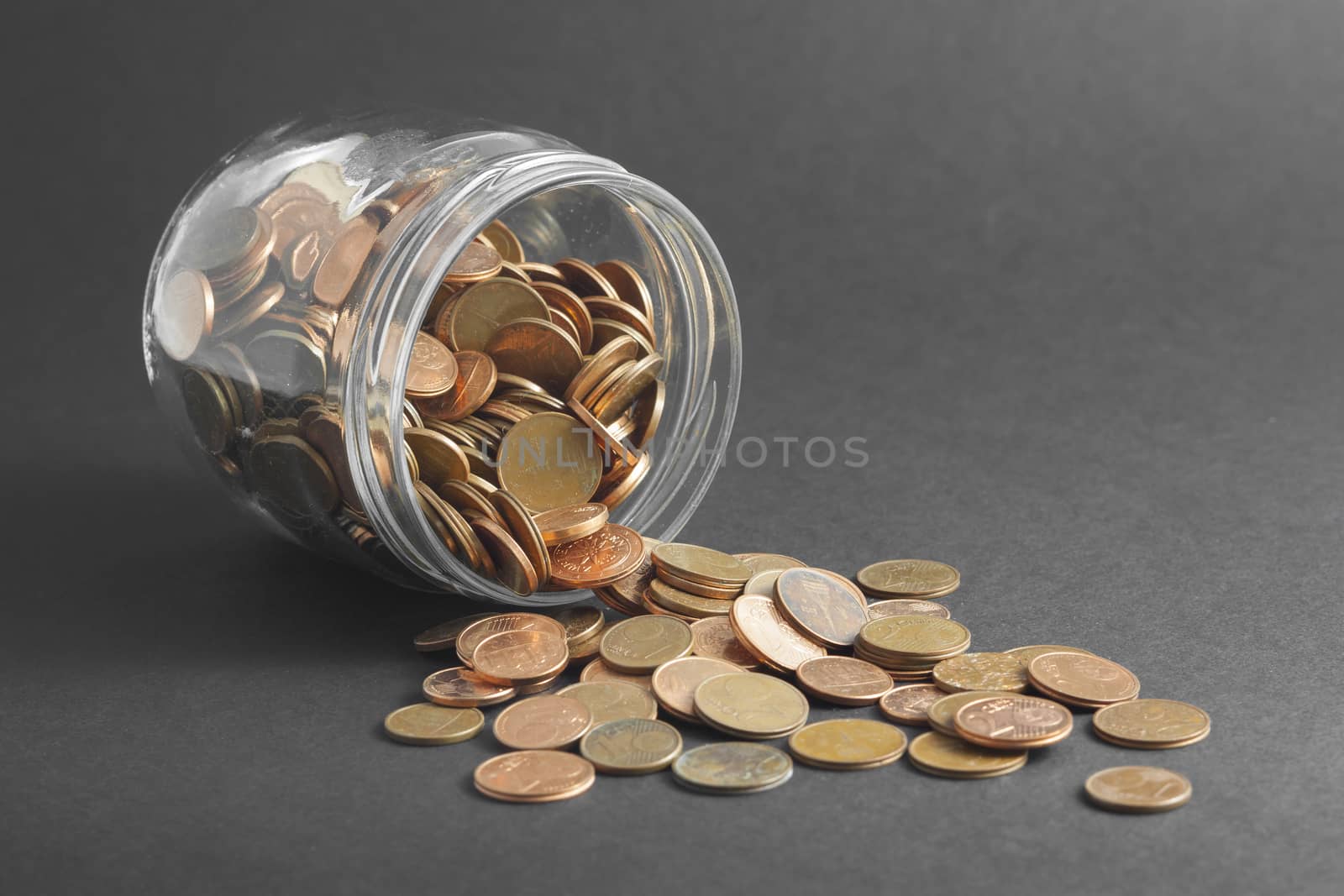 A pile of euro-cents business concept