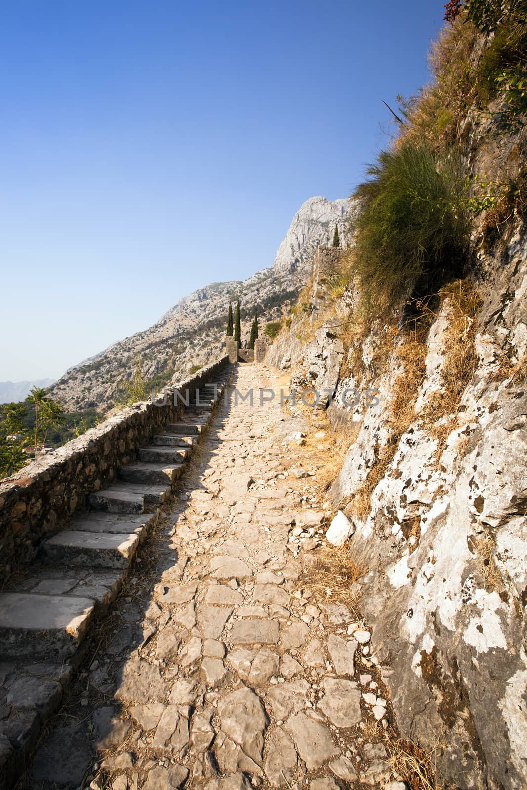   ruins of the fortress located in the city of Kotor, Montenegro