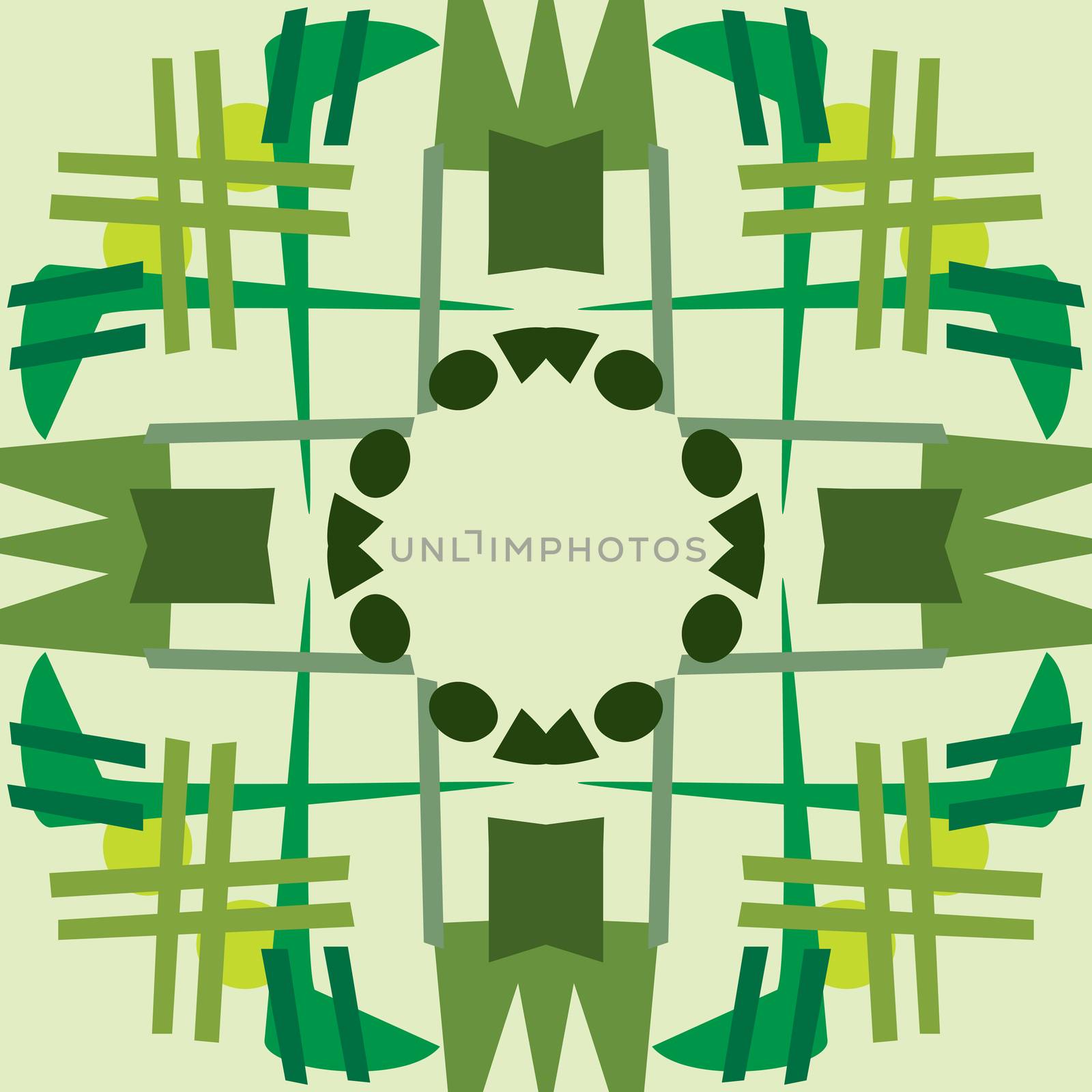 Green Symmetrical Tile Patterns by TheBlackRhino