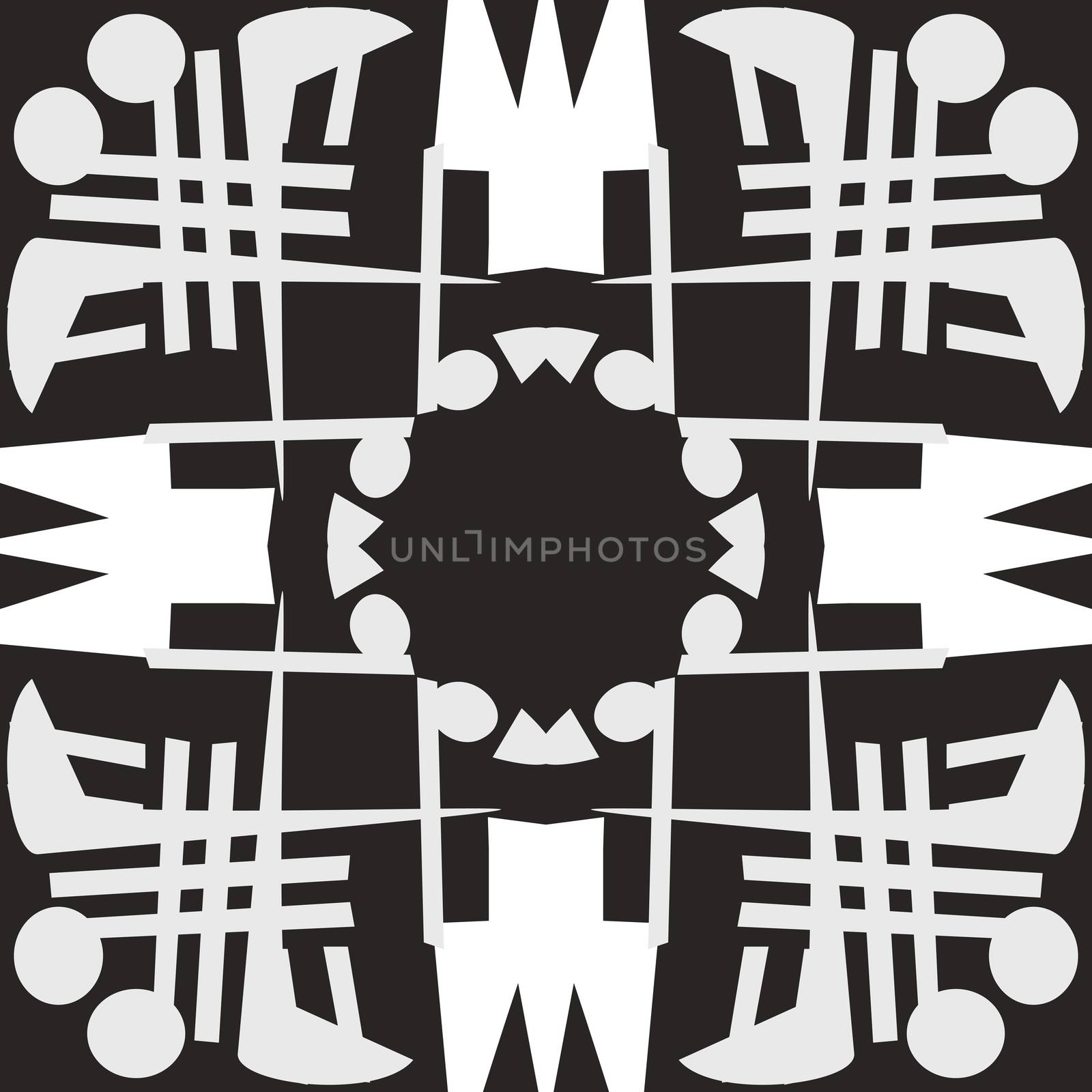 White Symmetrical Tile Patterns by TheBlackRhino