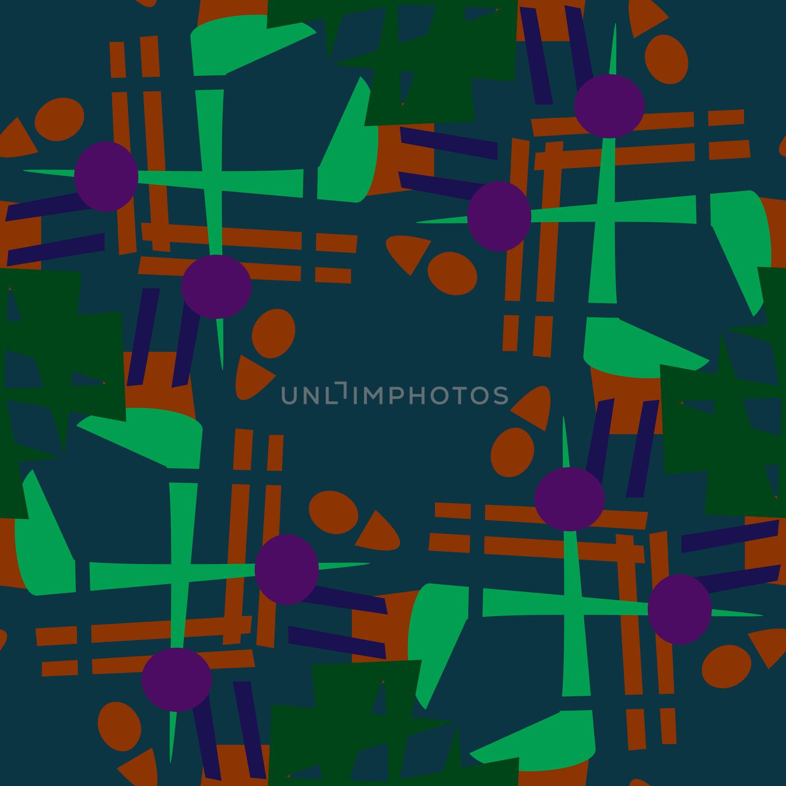 Green and orange seamless tile pattern design