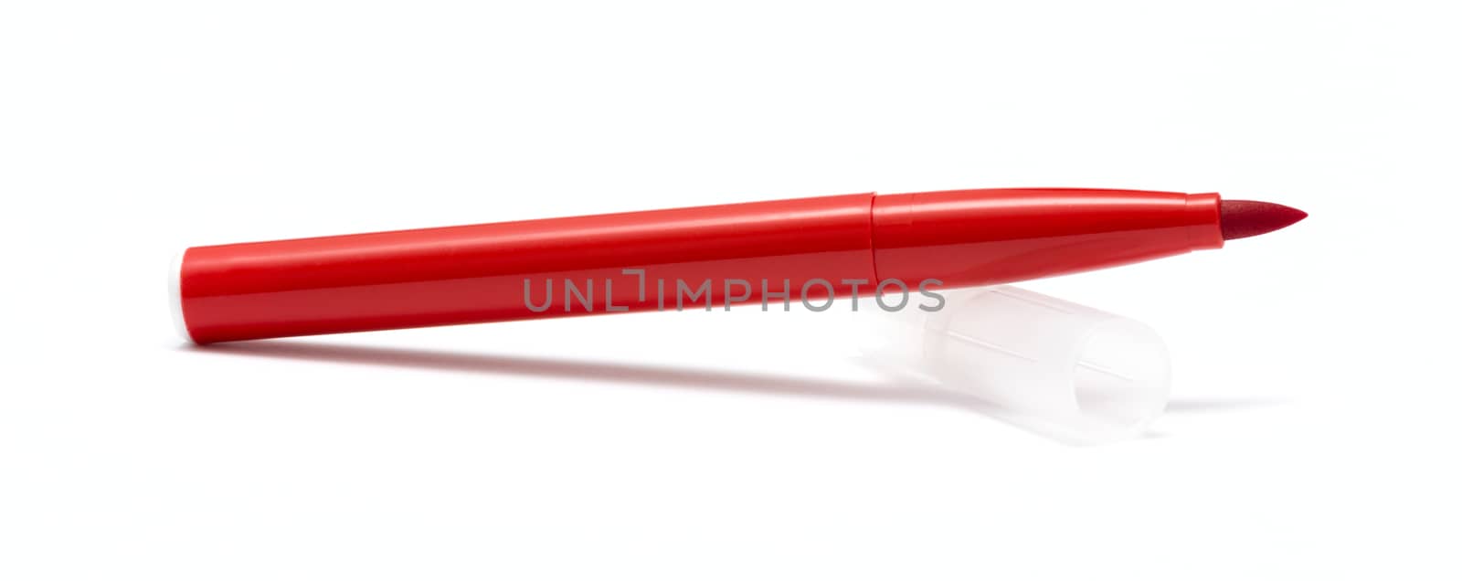 Red marker isolated on white background