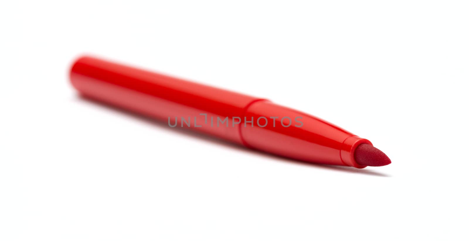 Red marker isolated on white background