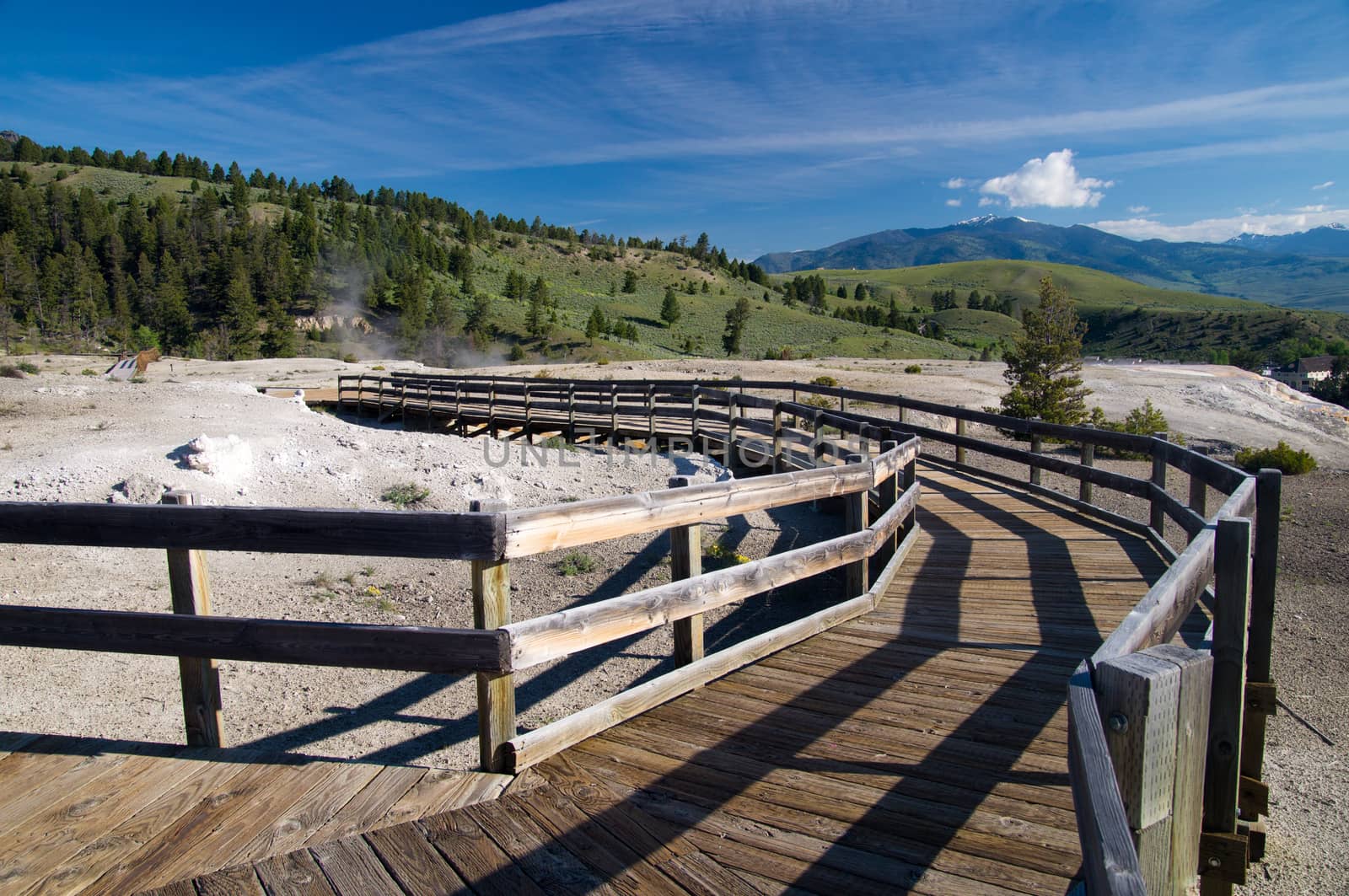 Mammoth Hot Spring Terraces boardwalk