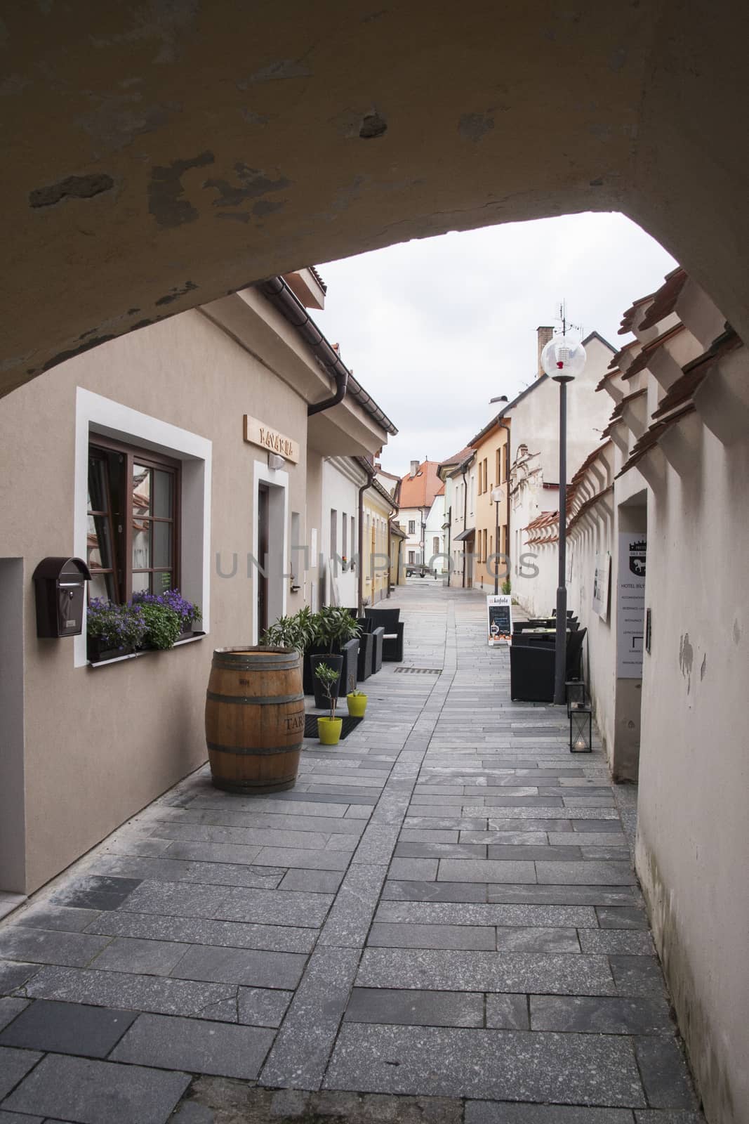Street in Trebon, Czech Republic 