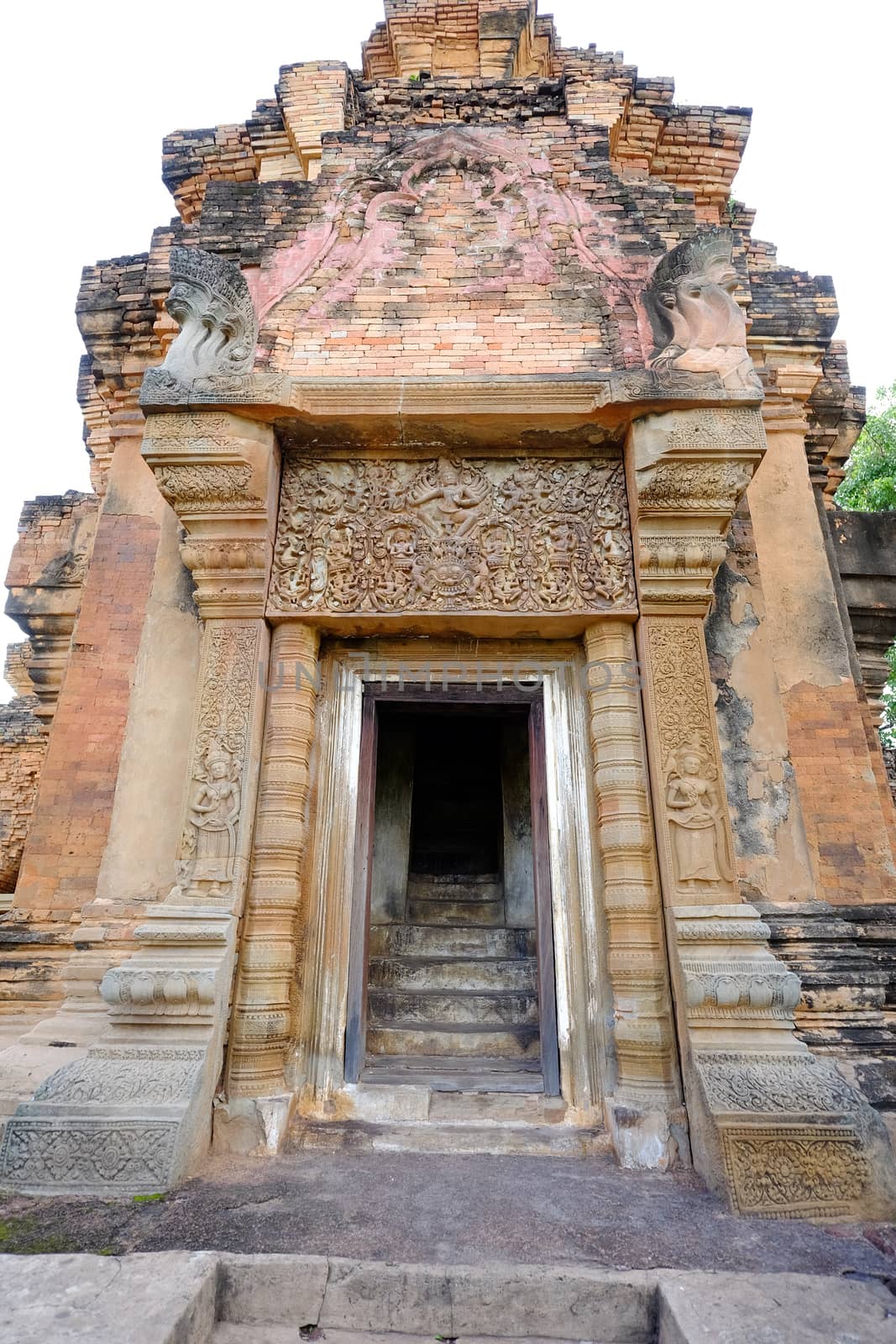 Stone carve at castle rock temple in Sikhoraphum, Surin, Thailand. Called "Prasat Sikhoraphum"