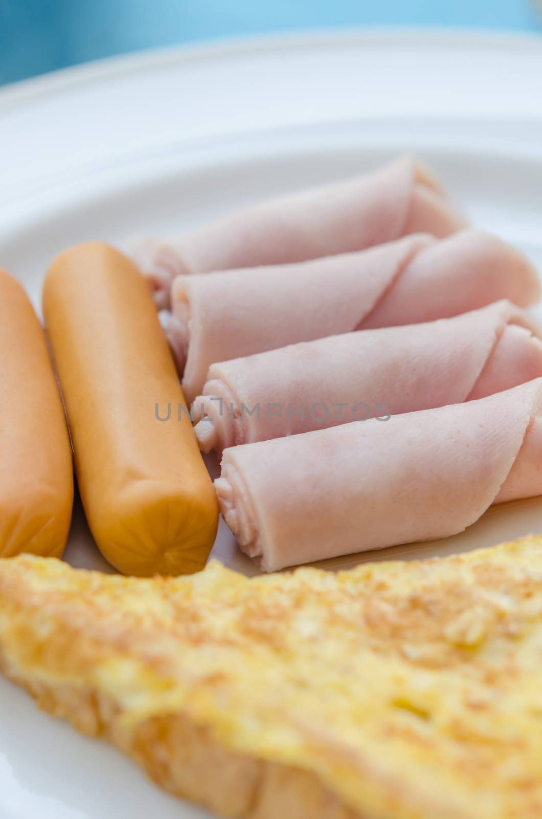 Big set of american breakfast, cuisine