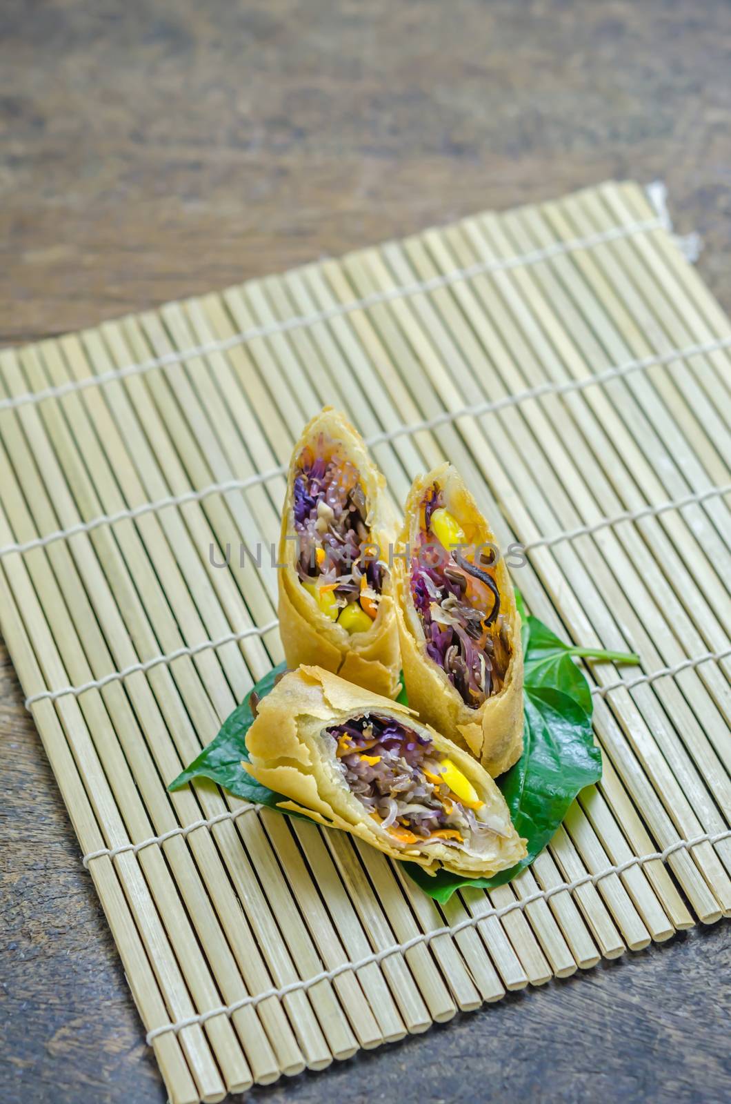Fried Chinese Traditional Spring rolls food, asian cuisine