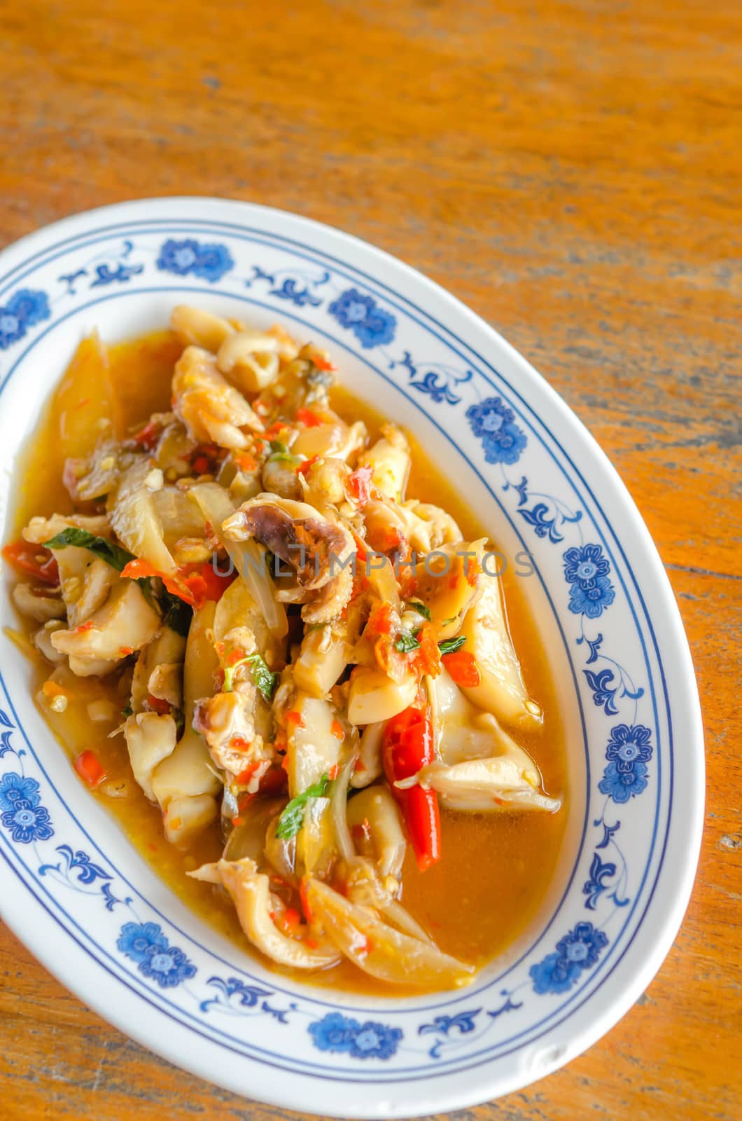 Stir Fried Squid with Chili Paste , spicy seafood