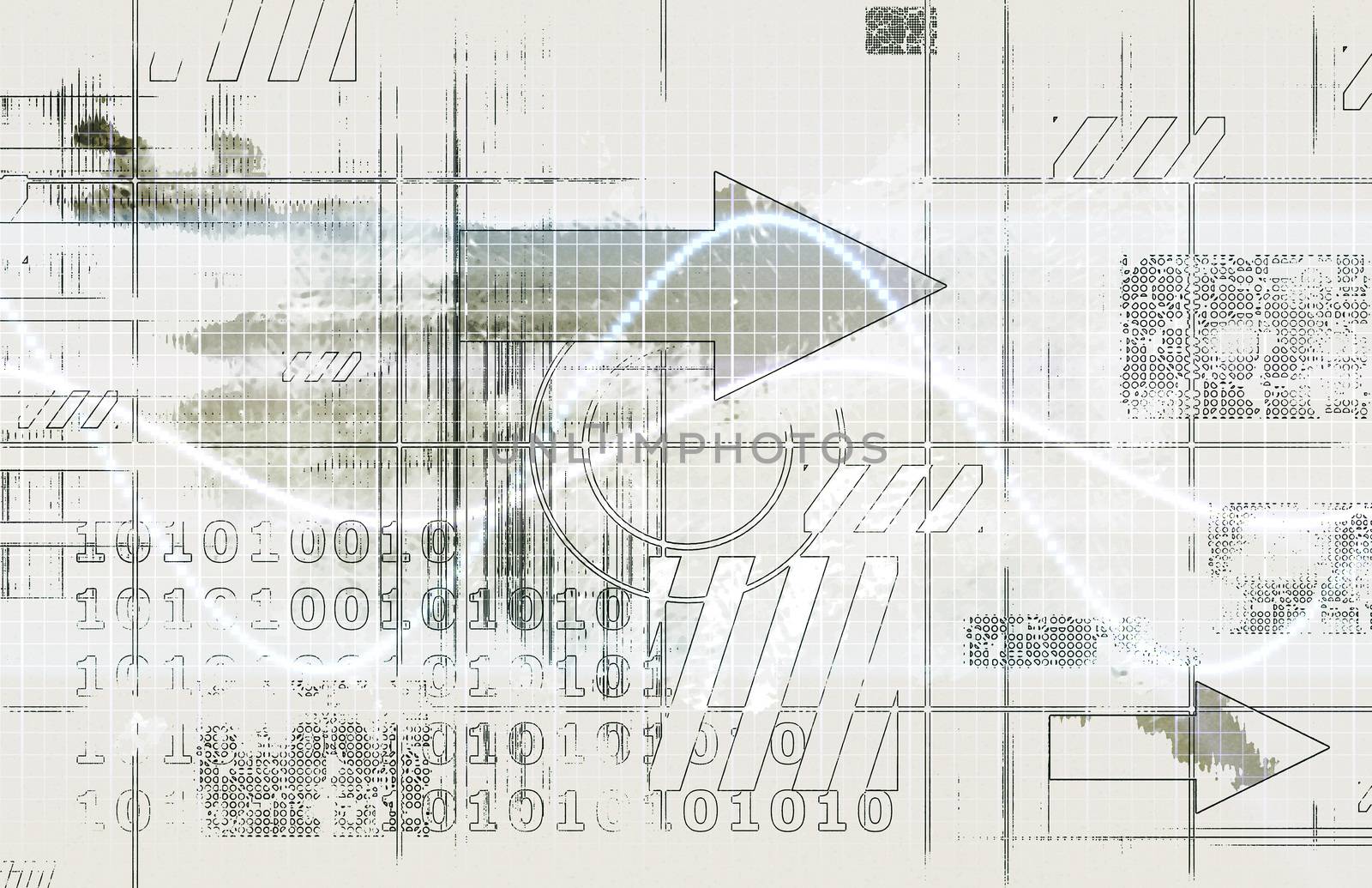 Science Research Background with Moving Data Art
